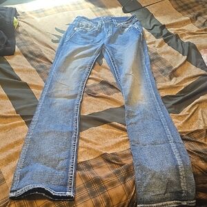 Miss Me Women's Blue Flared Jeans New Size 26 Length 34 Super Cute Nwot